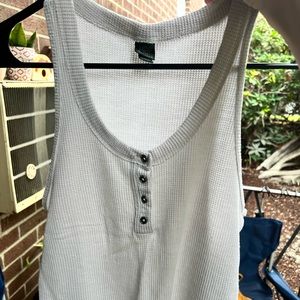 Off white waffle print tank top, size medium.